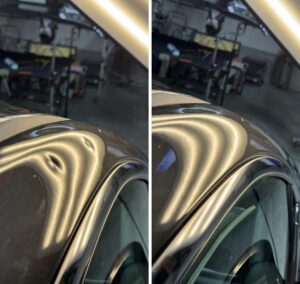 Car dent repair example before and after in St Louis MO