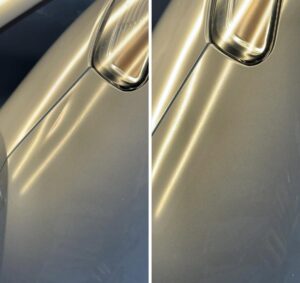 Dent repair example before and after in St Louis Missouri