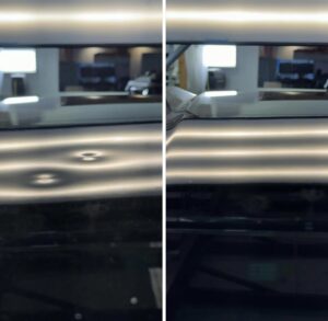 Paintless dent repair before and after transformation in St Louis