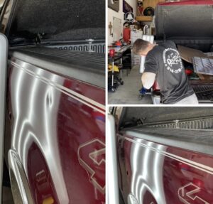 Before and after auto dent repair in St Louis Missouri