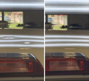Before and after hail dent repair results in St Louis Missouri