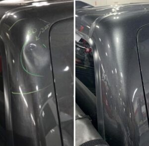 Paintless dent repair before and after results in St Louis