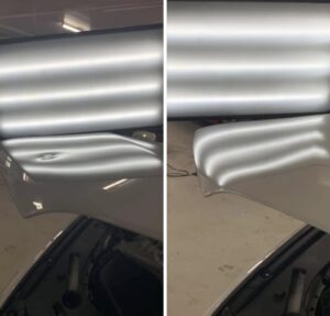 Before and after car dent repair in St Louis Missouri